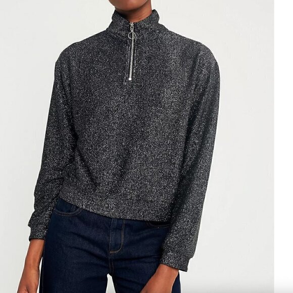 Cooperative Urban Outfitters Glitter Half-Zip Track Top Size Small - Picture 1 of 11